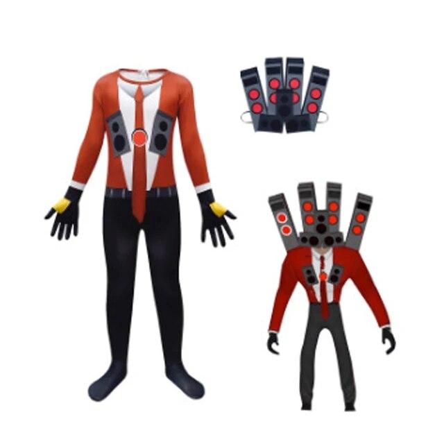 

Аниме Skibidi Туалет Косплей Аудио Человек Камера Человек Телевизионный Костюм Комбинезон Маска Полный комплект Хэллоуин Вечеринка Мужчины Взрослый Детский Костюм