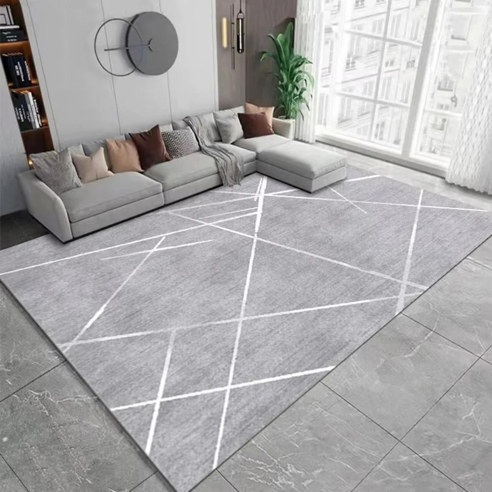 Luxury Geometric Printed Carpet for Living Room Decor Sofa Coffee Table Rugs Bedroom Lounge Kitchen Nonslip Floor Mat Doormat