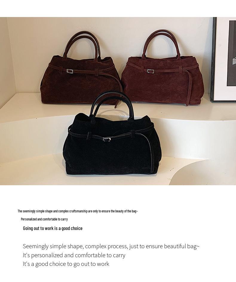 Retro semišová crossbody taška tote a aktovka cez rameno s veľkou kapacitou