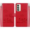 For Xiaomi Redmi 15 5G (Global) (169mm) Case RFID Blocking Kitten Pattern TPU+PU Leather Phone Cover with Wrist Strap