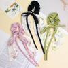 Korea Satin Bow Hair Bands For Women Black Elastic Hair Tie Girls Bows for Hair Coquette Hairbands Handkerchief Scrunchies