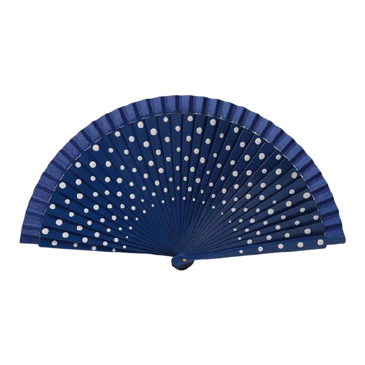 Flamenco Spanish Hand Fan Vintage Dots Pattern 23cm Elegant Wood Folding Fan for Dancing Performances Party Decoration