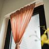 Punch-free Partition Curtain Striped Cotton and Linen Fabric Hanging Curtain Household Door Curtain Kitchen Coffee Half Curtain
