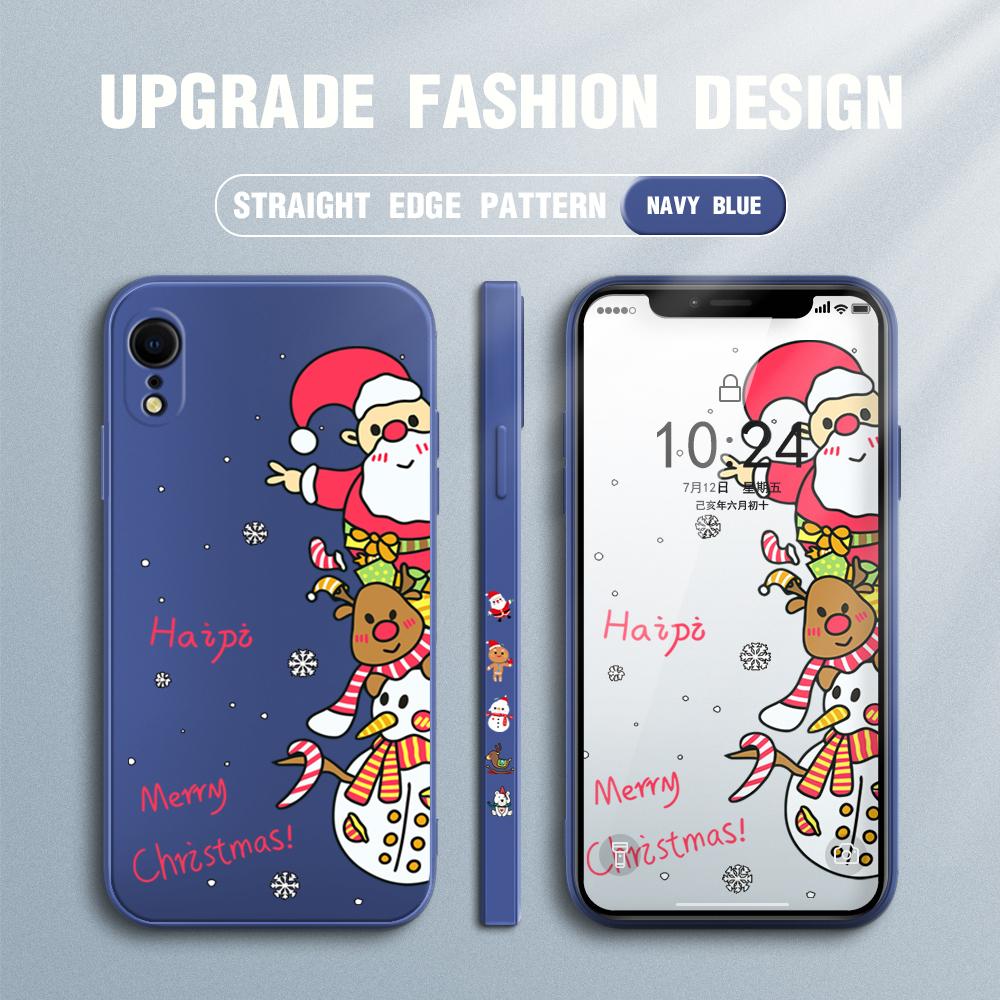 Kreslené vánoční vánoční pouzdro na telefon Redmi Xiaomi POCO Note 10 Pro 9 9A 9T 10C 8 7 11 Lite 5G X3 M3 Square Edge Soft Full Camera Protect Cover Case