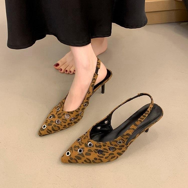 French Temperament High-end Sense with Skirt Bag Head Sandals Fairy Shoes Spring and Summer Pointed High Heels Evening Single Shoes