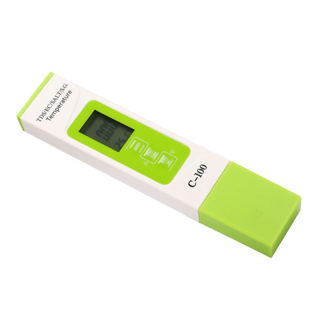 C-100 5 v 1 Salinita TDS EC Tester mořské vody Multifunkční tester kvality vody s podsvícením