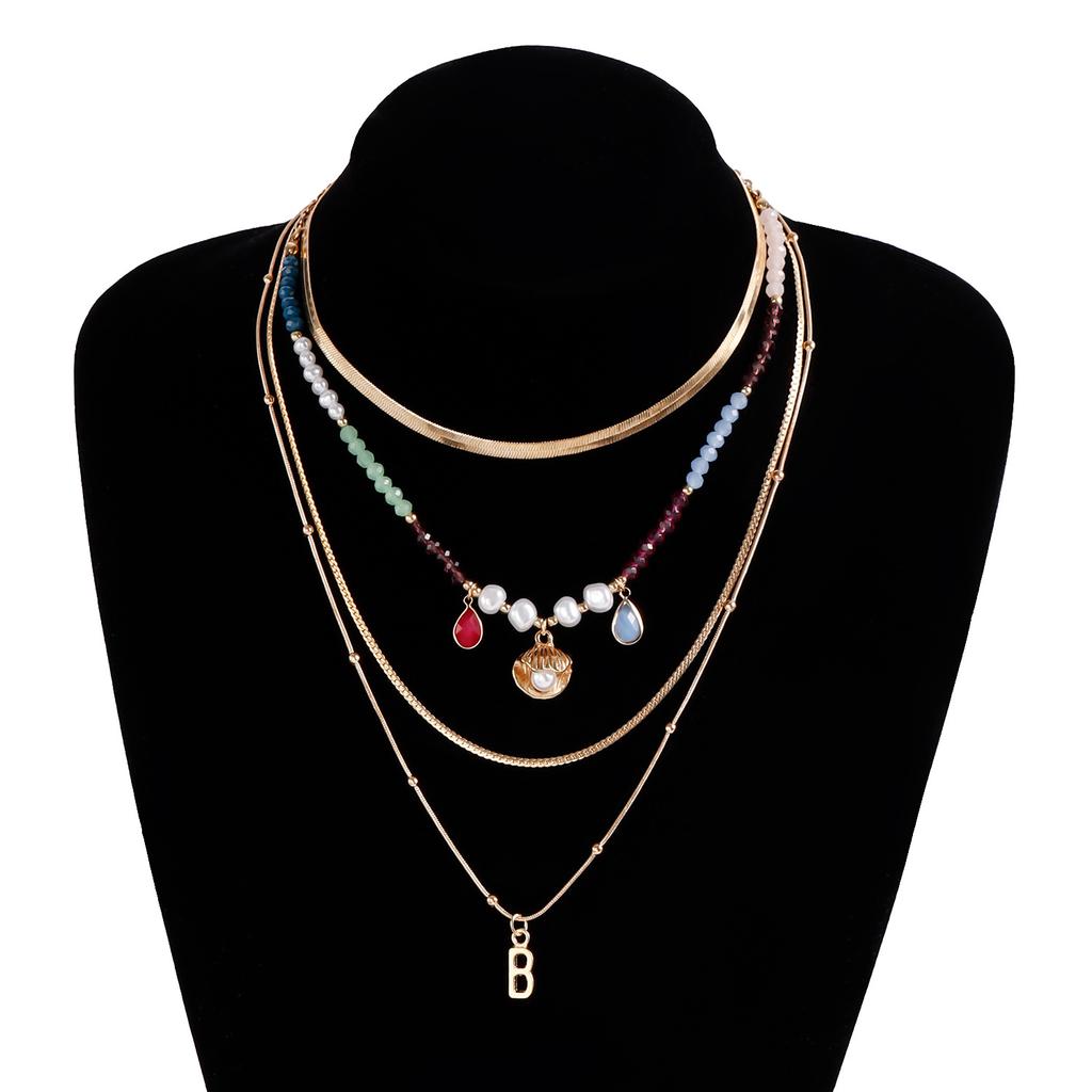 Bohemian Multi-layered Beaded Necklace Colorful Boho Beaded Necklace for Women Ethnic Jewelry Accessories