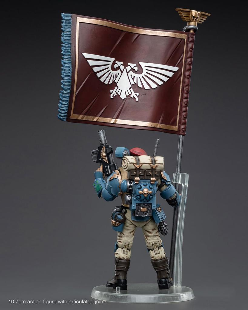Pipigirl JoyToy 40K Oryginalna Licencjonowana Ruchoma Astra Militarum Tempestus Scions Command Squad 55th Kappic Eagles Banner 4-calowa Figurka Akcji Anime