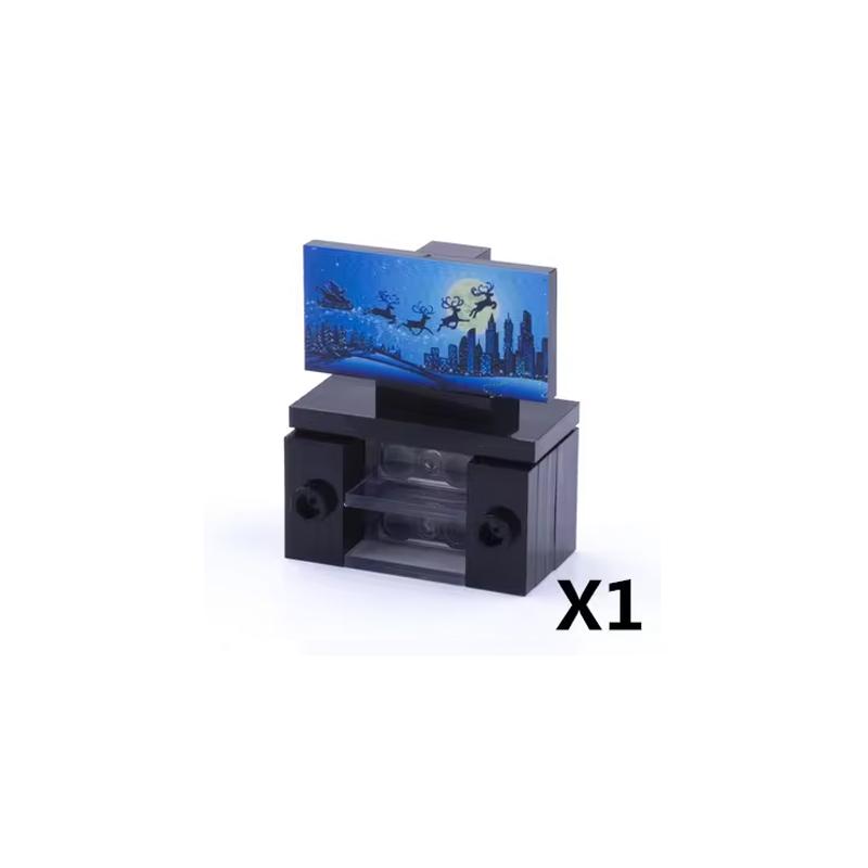 MOC City Stavebnice Scéna Doplňky Nábytek Postel Toaleta Vana Piano TV Pohovka Odpadkový koš Kuchyňské spotřebiče Cihlová hračka S14