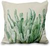 4Pcs Watercolor Green Plant Cactus Fern Printed Pillow Cover Polyester Cushion Case 2D Flat Printing Pillowcase Nordic Zen Look