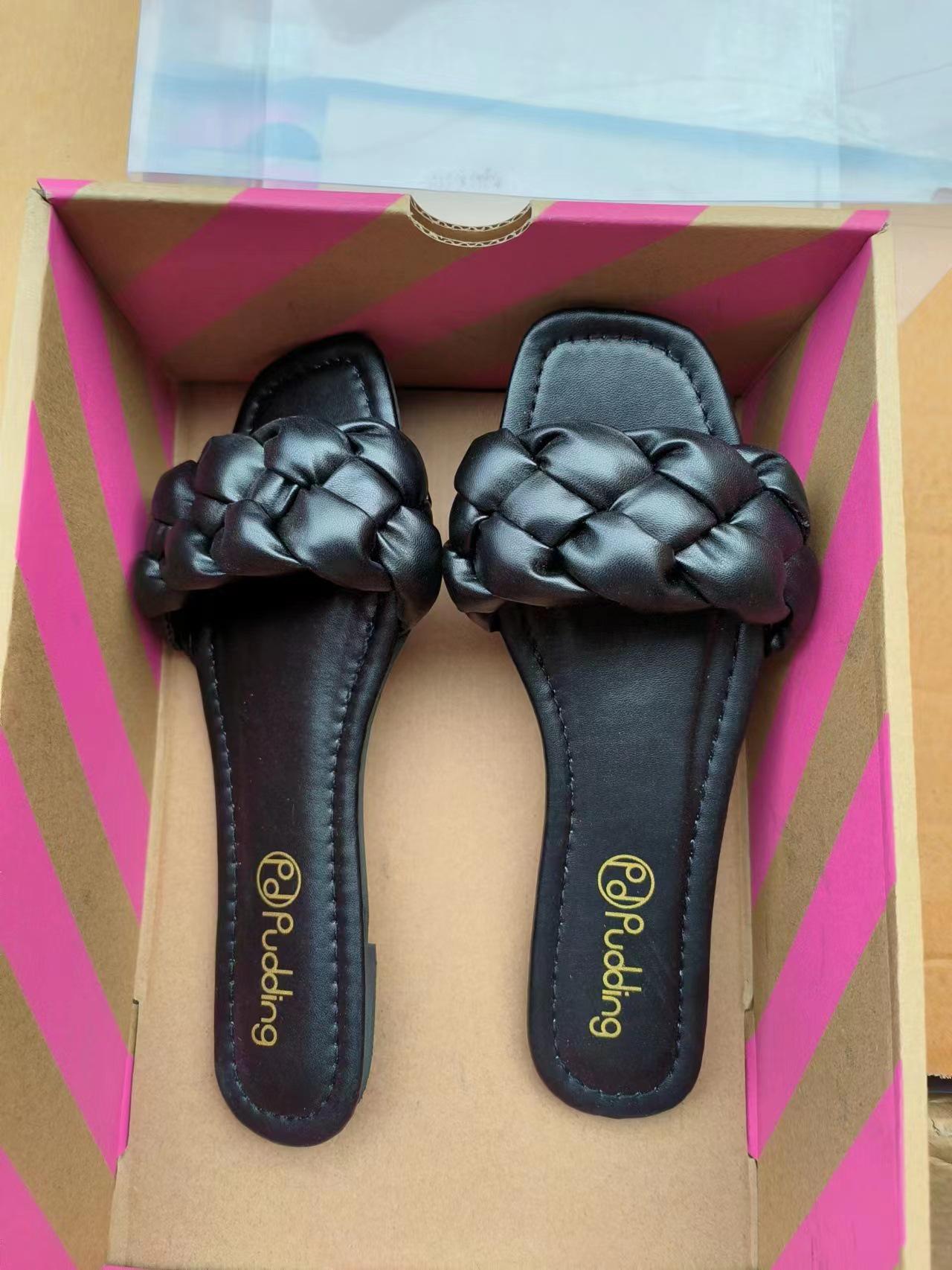 

Лето 2023 г. Женские плетеные сандалии на платформе большого размера – европейский и американский стиль Size 41 чёрный