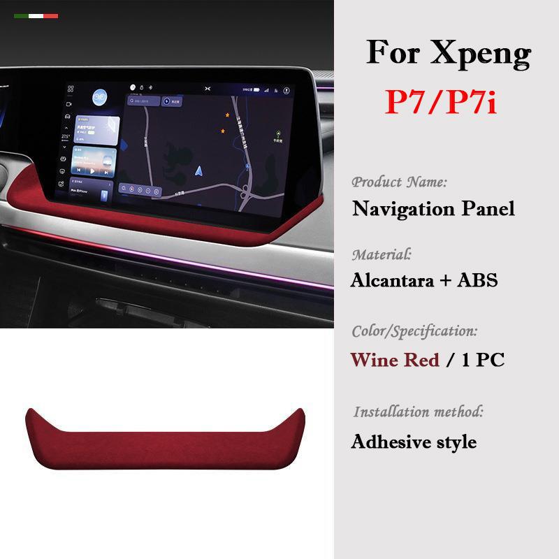 For Xpeng P7 P7i -2025 Interior Mouldings Accessories Top Suede GPS Navigation Screen Decoration Frame Panel Protective