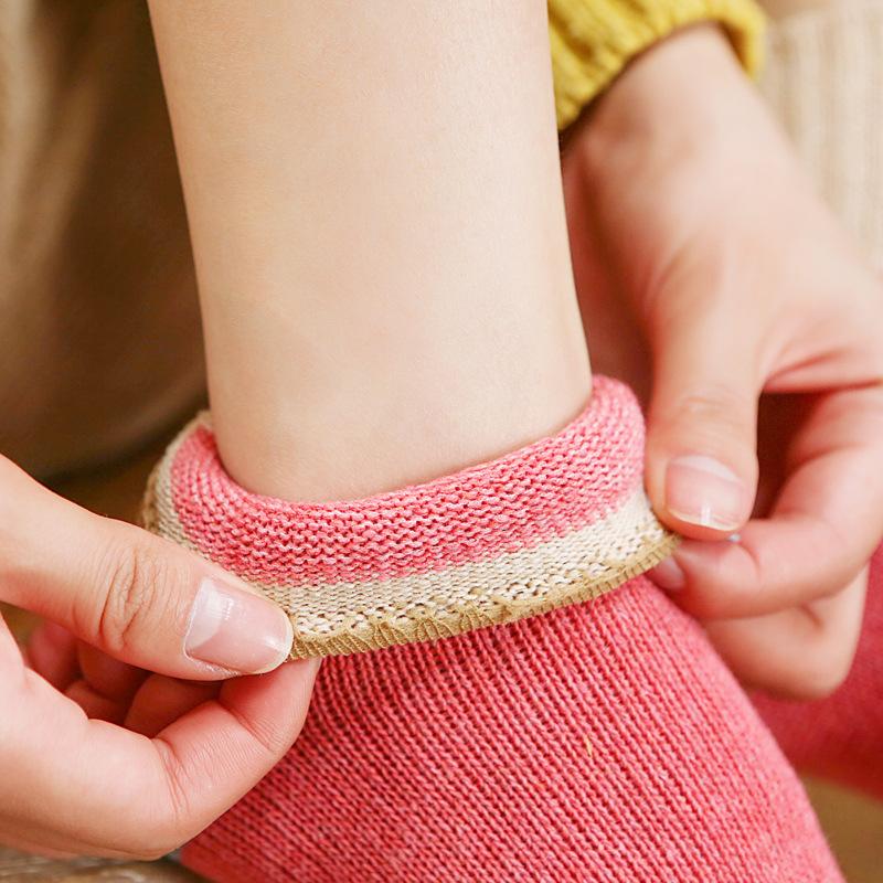 5/10 par damskich zimowych skarpet wełnianych w bloki kolorów, gruba dzianina pętelkowa, ciepły ręcznik, vintage, codzienne, uniwersalne skarpetki