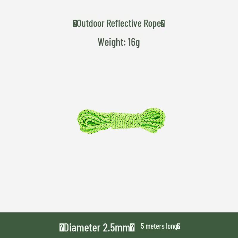 Reflective Glow-in-the-Dark Guyline: Windproof, Fluorescent Rope for Tent and Tarp Anchoring