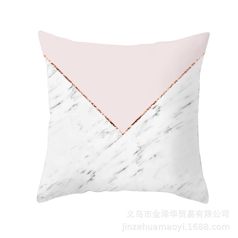 Modern Simple Pillow Cover Office Cushion Cover Pink Geometric Print Cushion Home Furnishings Home