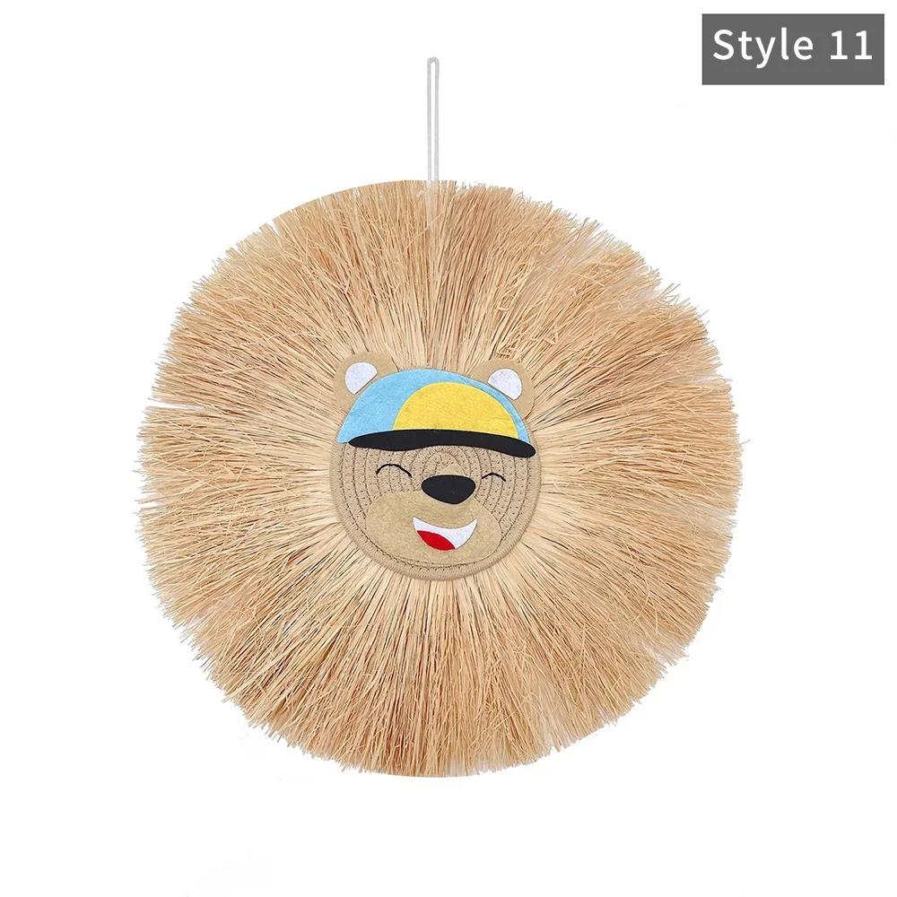 INS Decor-Nordic Home Decoration, Cotton Lafite Woven Tiger Lion Pendant,Wall Ornament for Nursery,Children,Kid Room Decoration