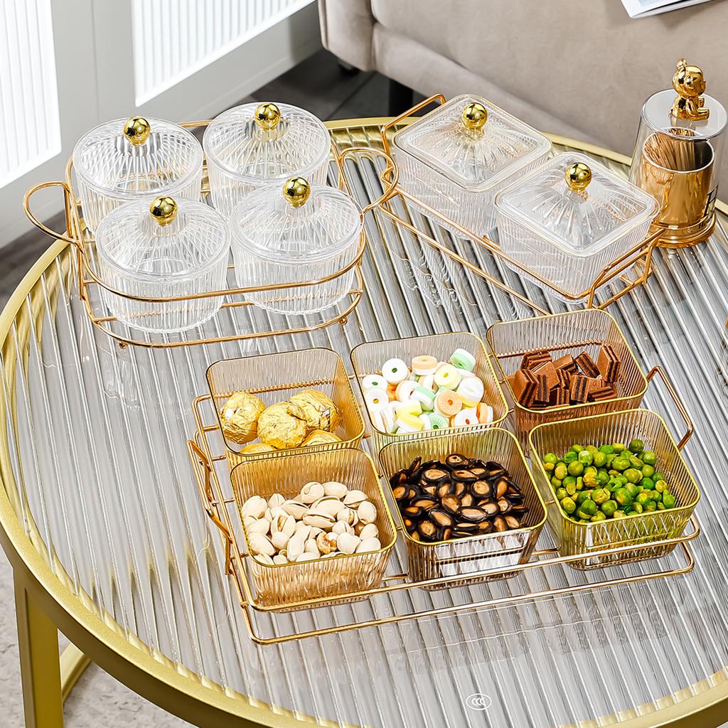 Creative Divided Serving Platter with Holder Food Storage Box Nuts Tray Snack Dishes for Candy Cookies Snacks