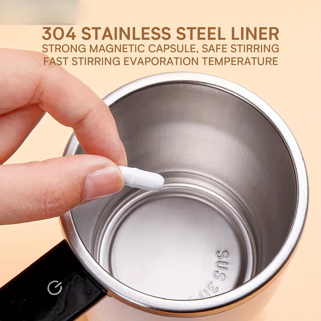 Rechargeable Self-Stirring Coffee Mug with Temperature Display - USB Charging, Sealed Travel Tumbler for Milk, Chocolate, Mocha