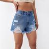 Women's High Rise Distressed Denim Shorts Loose Fit Frayed Ripped Jean Shorts Summer Streetwear Casual Bottoms