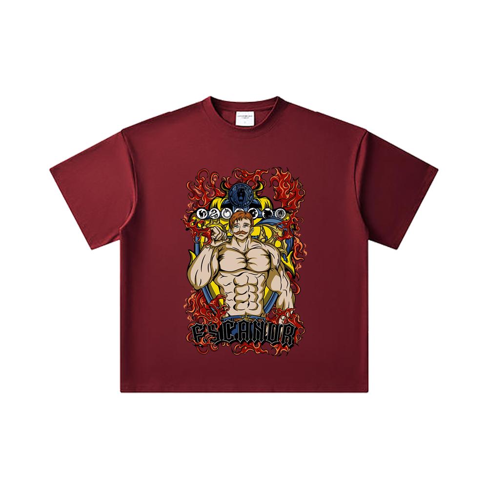 260 GSM Double Yarn 32 Count 100% Cotton Seven Deadly Sins V4 Escanor Print Unisex Heavy Cotton T Shirt
