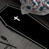 Gothic Halloween Rug Durable White Cross Bedroom Living Room Decorative Floor Mat, Minimalist Halloween Home Decor