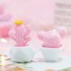 Adorable Miniature Cactus Decoration Resin Office Desk Plant Figurine Love Blue