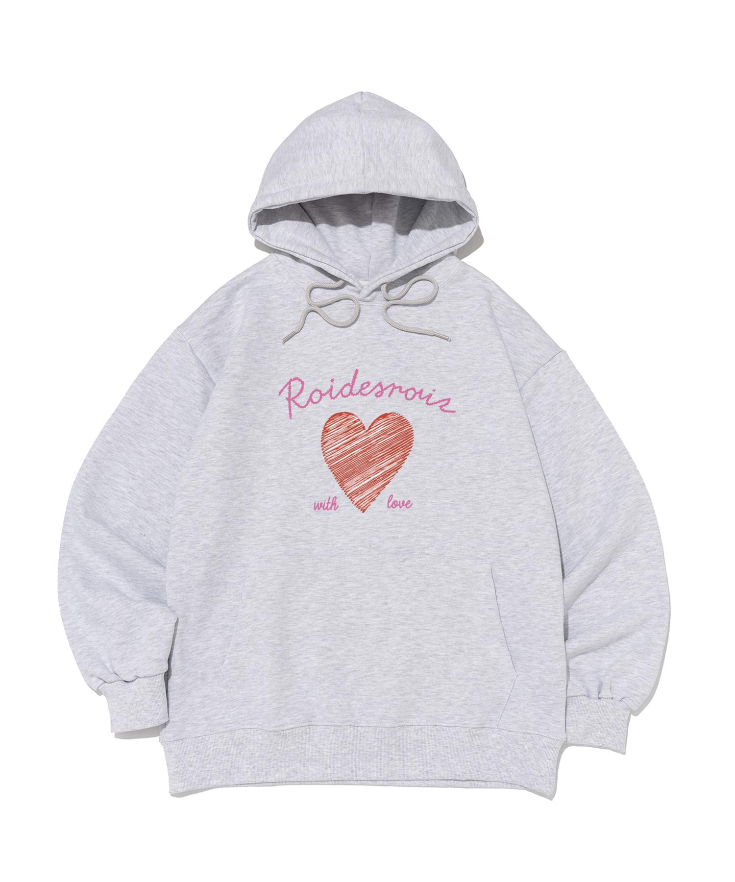 Road Road With Love Graffiti Heart Hoodie (White Melange) White Melange/M