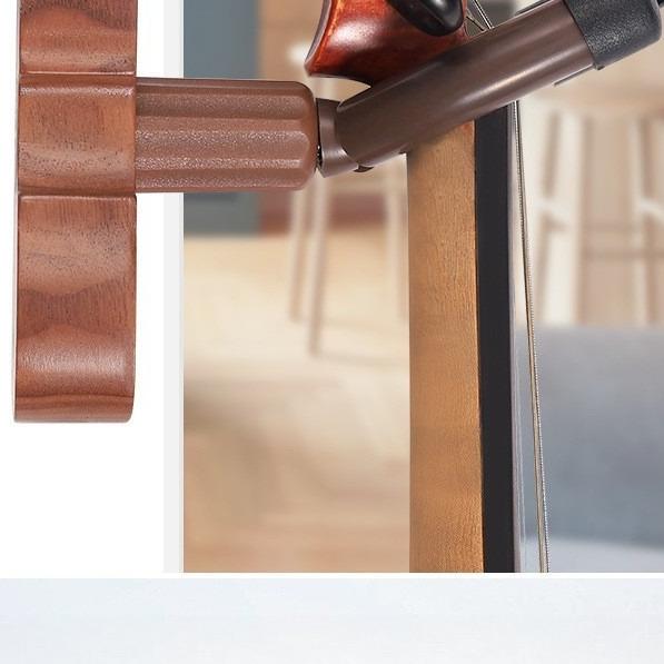 Eleganter und minimalistischer Geigenaufhänger mit Haken und einer Massivholzbasis sowie Aufhängern für Erhu, Ukulele und Hulusi