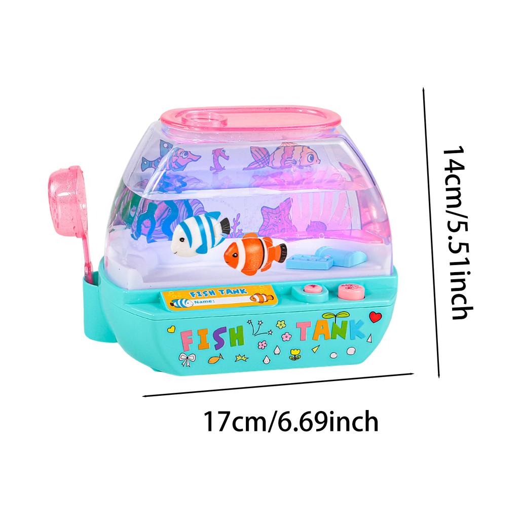 Children's Creative Artificial Aquarium Toys, Mini Simulated Fish Tank, Cartoon, With Music and LED Lights, Educational