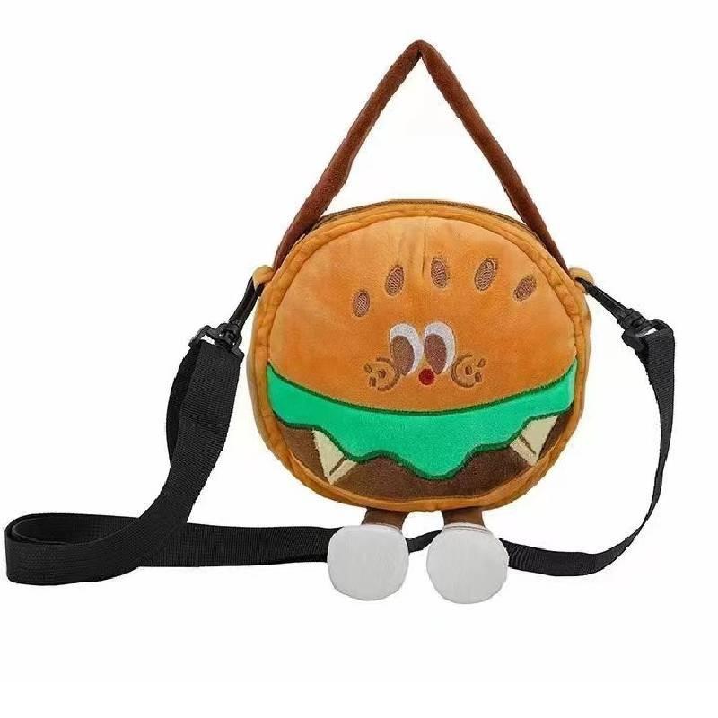 Adorable Plush Cartoon Burger Fries Soda Crossbody Bag Perfect For Girls