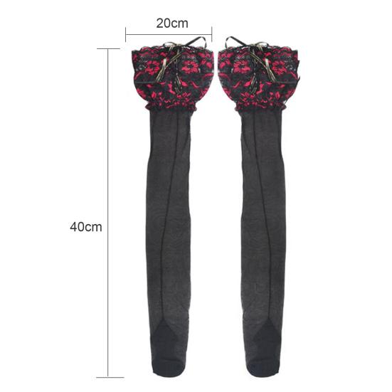 Sexy Wide Lace Silicone Bandage Thigh High Stockings Over-the-knee Long Socks