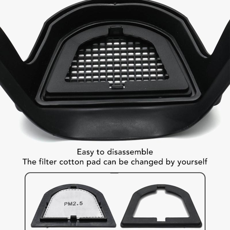 2pcs Protective Face Cover Dustproof Safety Elastic Belt Reusable Face Shield With Filter Cotton Pads Transparent Adult Blue