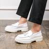 Herren Schuhe mit dicker Sohle und hohen Absätzen, Fransen-Loafer in Knöchelhöhe, Formelle Business-Freizeitschuhe im britischen Stil