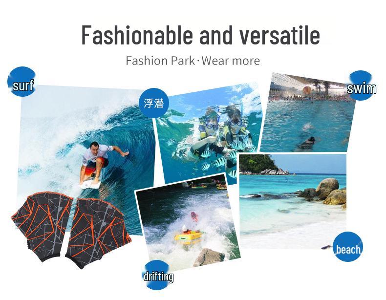 Paddle Hand Half-Finger Diving and Swimming Gloves for Outdoor Water Sports
