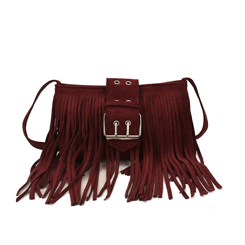 Niche fringed bag women's 2025 new high-end versatile suede shoulder messenger bag casual retro commuter bag