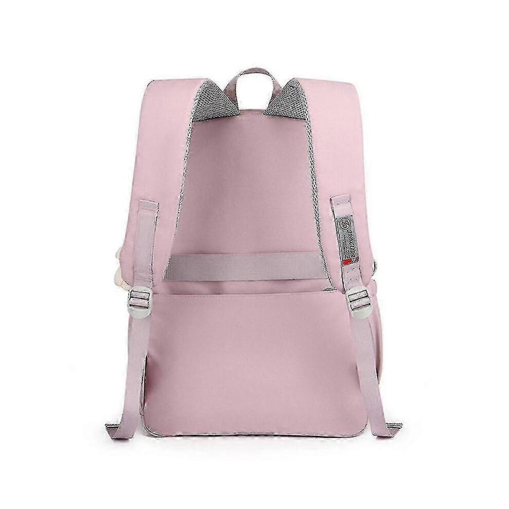 (Light Grey) Middle School Student Schoolbag Girl Large Capacity Student Backpack Schoolbag Tw