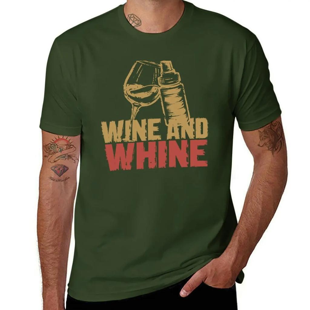 Mothers Day Gift Wine And Whine Mom Gift TShirt Anime T Shirts Vintage Mens T Shirts