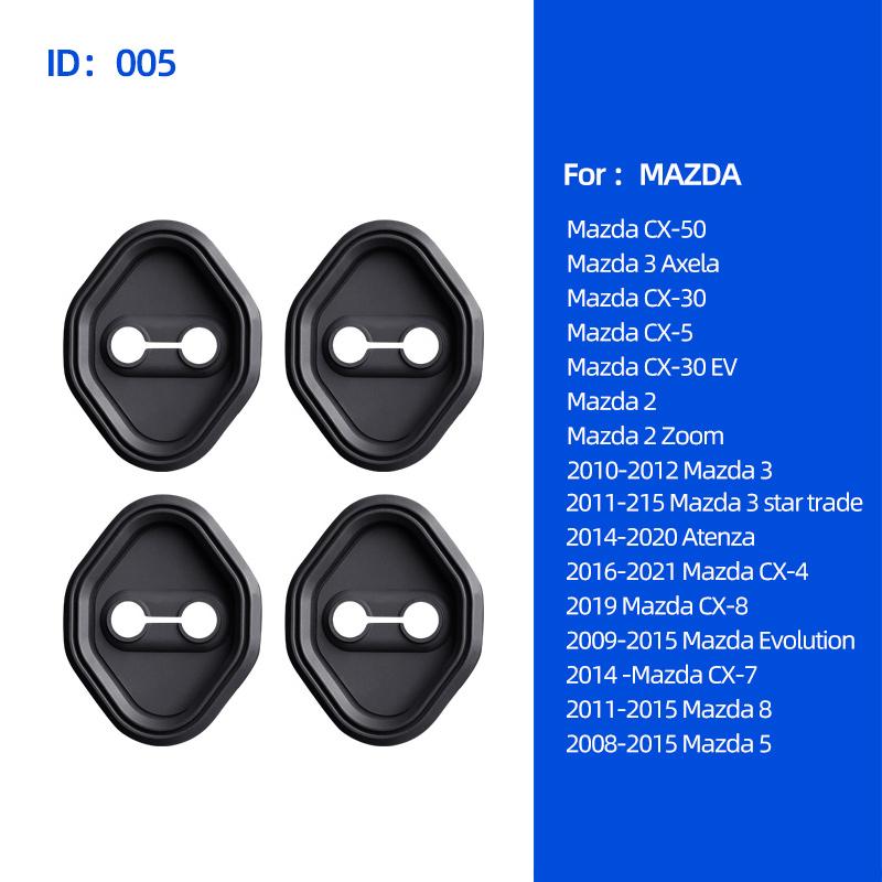 

4Pcs Black Silicone Door Lock Buckle Protective Cover Shock Mute Pad for Mazda Axela Mazda 6 CX5 CX8 2014 2015 2016 2017 2018+ чёрный