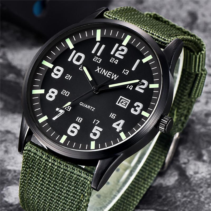 Watch Men's Nylon Strap Sports Calendar Quartz Watch