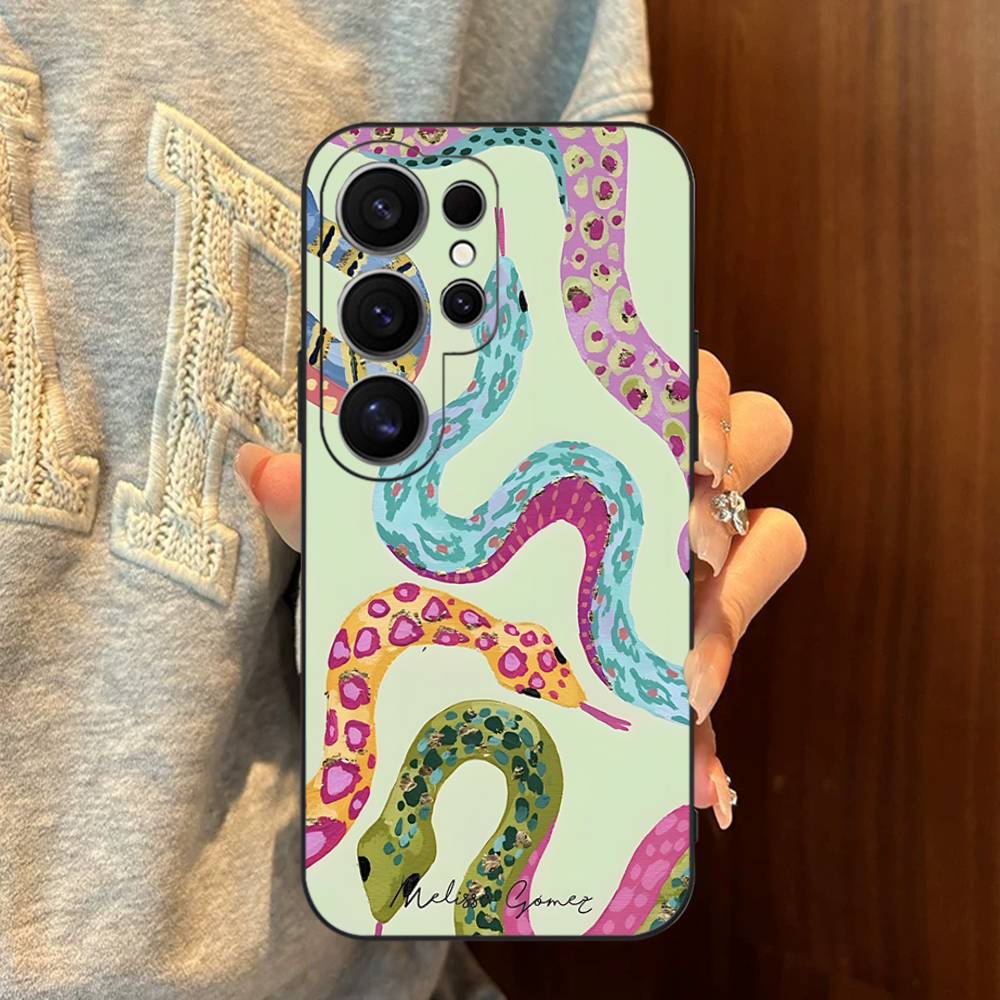Colorful Abstract Tiger Leopard Snake Tropical Phone Case For Samsung S 24 Fe 25 Ultra Plus 20 Lite 21 30 22 23 24 22 Ultra 5G