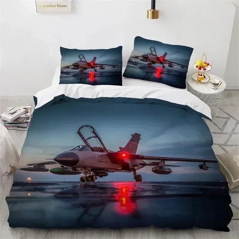 Top Airplane Duvet Cover King Queen Size Microfiber Flying Plane Bedding Set Aircraft Sky Print Comforter Cover Bed