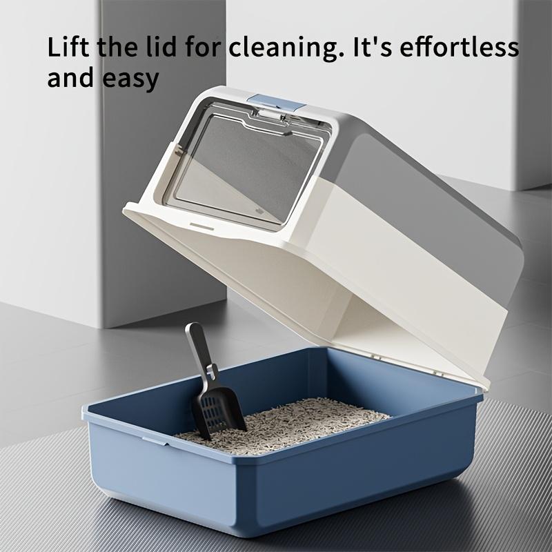 Large Size Cat Litter Box Full Enclosure Odor Control Splash Proof Portable Cat Toilet Cat Poop Pan with Cat Sand Spoon Included