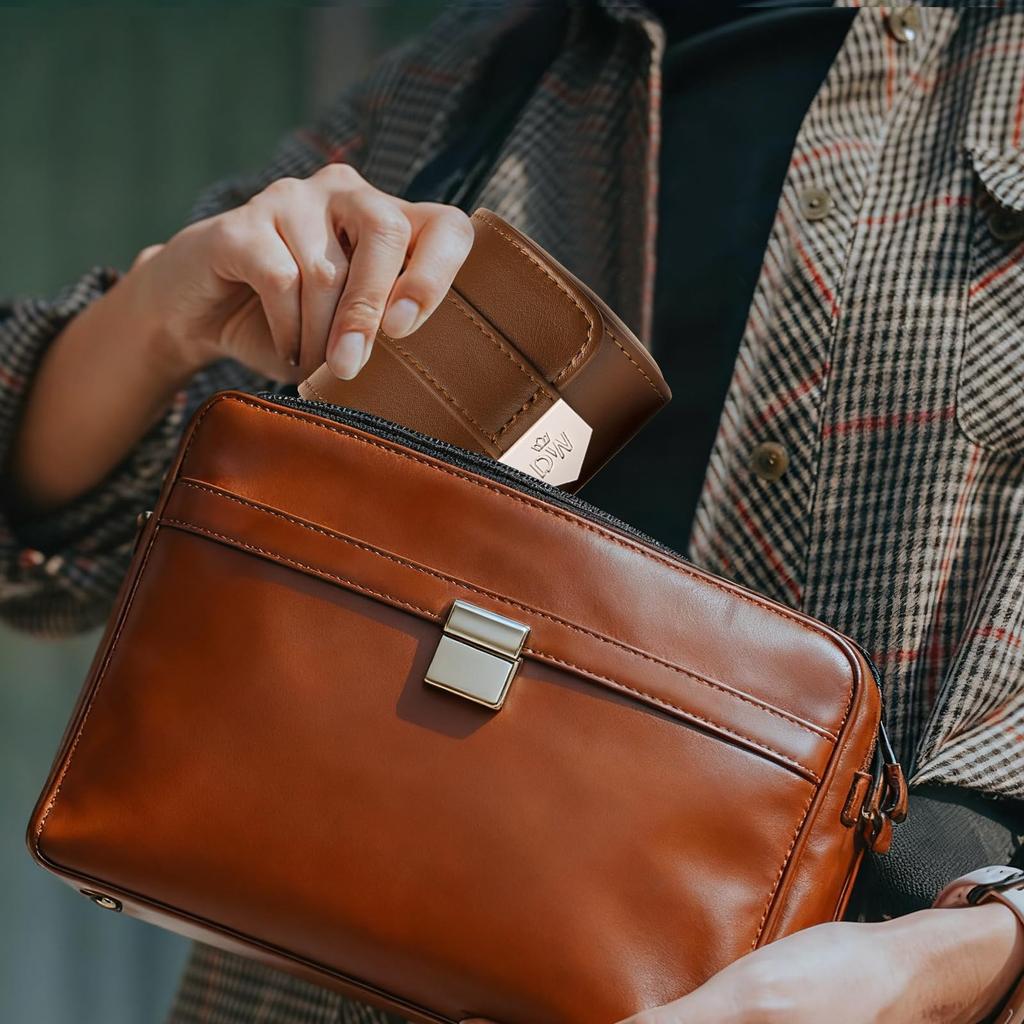 DUKWIN Watch Watch PU Leather Watch Storage Case for Genuine Leather Watch Luxury Watch Portable Watch Travel Storage Portable Case, 1-Piece Roll,