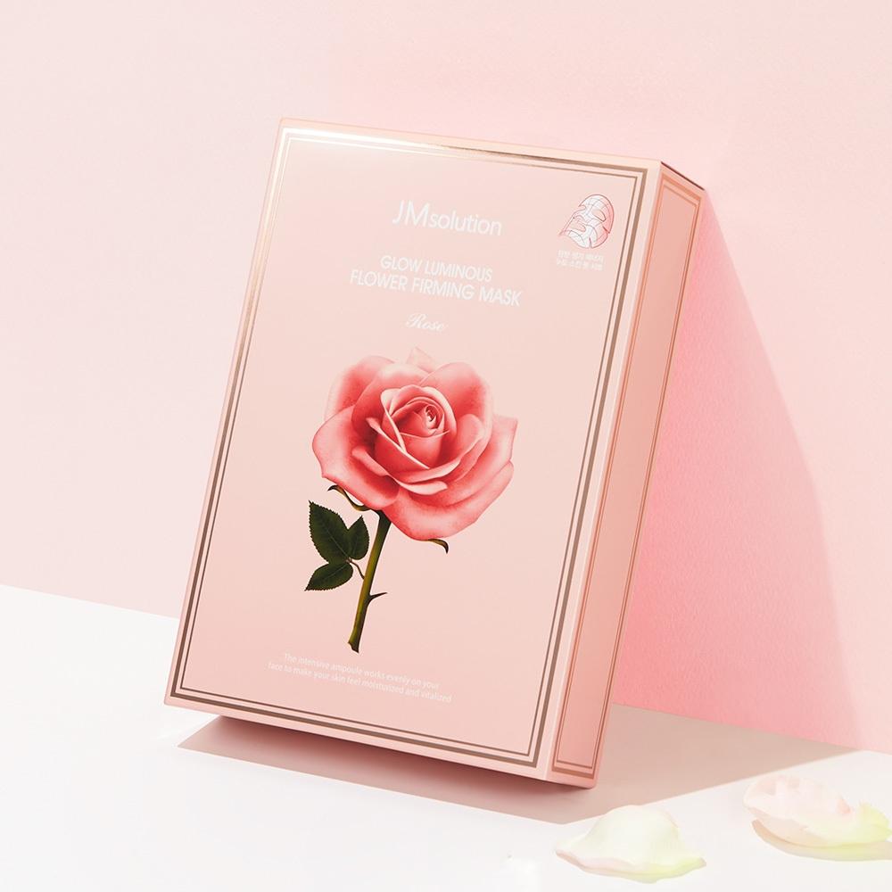 Jm Solution Glowing Flower Firming Mask Rose 10 Sheets