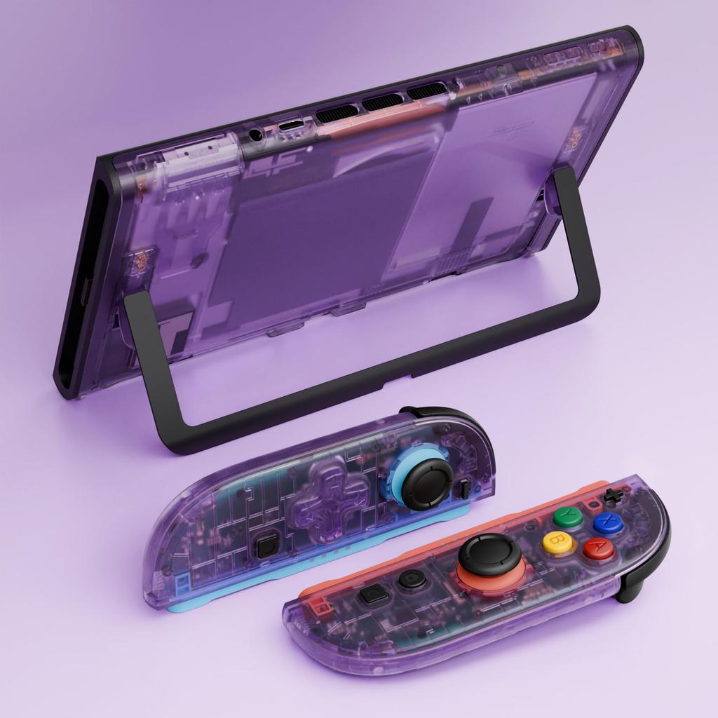 EXtremeRate Guscio e Pulsanti Sostitutivi DIY per Nintendo Switch Set Completo per Switch 2 Guscio Posteriore Pulsanti Controller Versione Essenza 2, Versione D-pad,