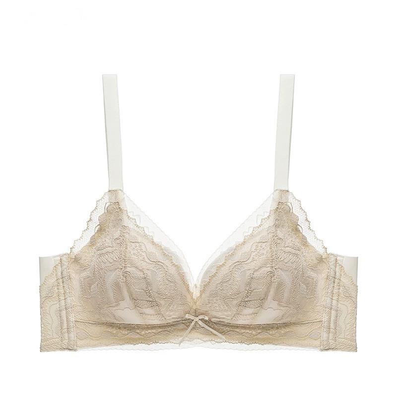 Lace V-Neck Push-Up Bra With Bow Detail S белый