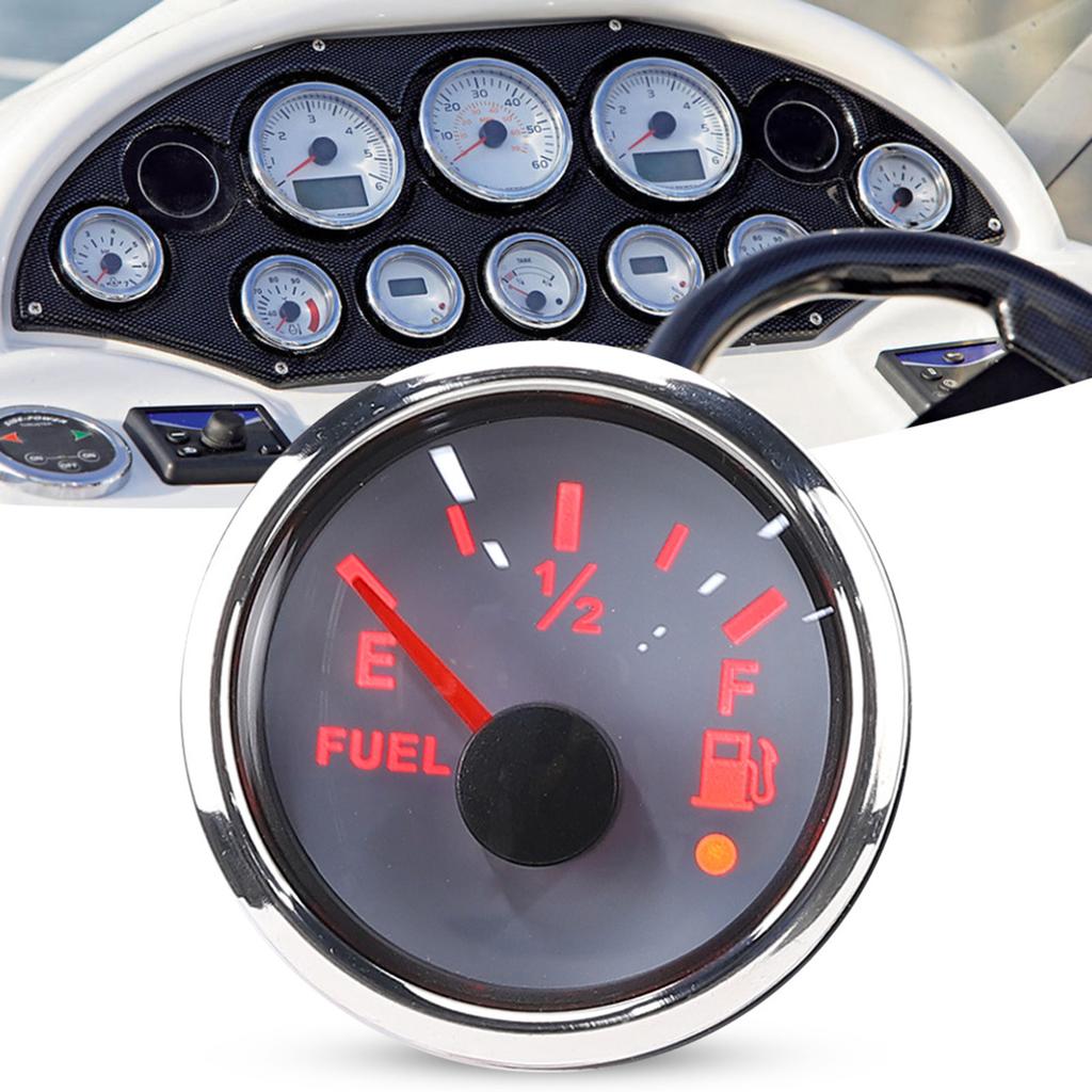 2in Fuel Level Gauge Intelligent Alarm IP67 Waterproof Marine Auto Instrument 316 Stainless