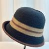 Autumn and Winter French Color Matching Elegant Temperament Bucket Hat Fashion Explosion Retro Thermal Basin Hat