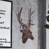 European Deer Head Wall Decor Rustic American Country Style Animal Mount for Home, Office or Entryway