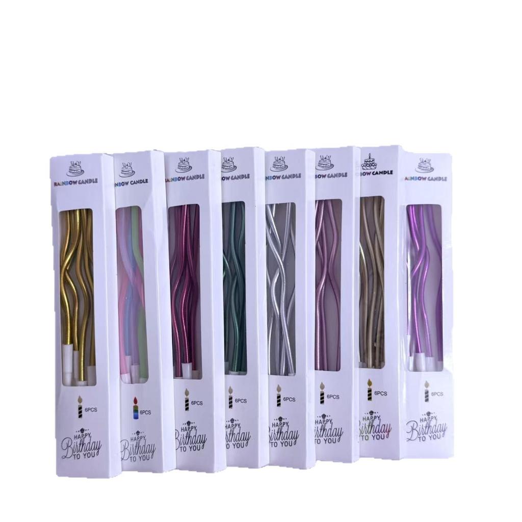 Curved Thread Candle Cake Decoration Ornaments Spiral Birthday Baking Plug-in Creative Spiral Candle